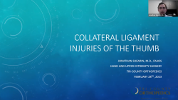 Collateral Ligament Injuries of the Thumb